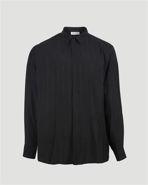 Cassandre Shirt in Matte And Shiny Striped Silk 